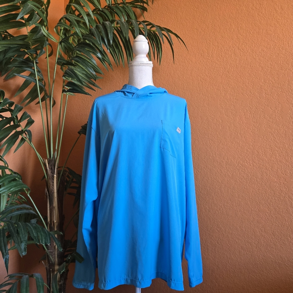 3/$25 Habit Sun Shirt Hoodie XL Unisex Blue Boating Fishing Beach